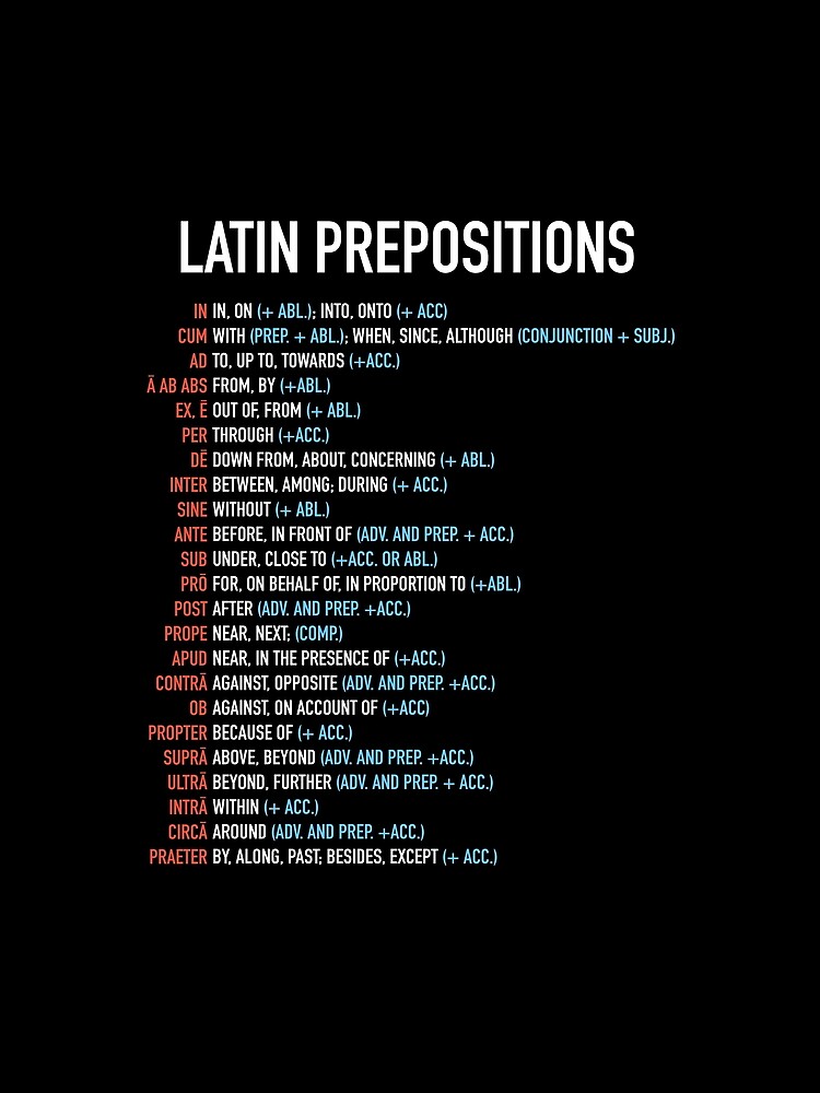 "Latin Prepositions List" Scarf by HiddenVerb Redbubble