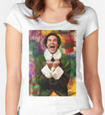 Elf - SANTA'S COMING! Women's Fitted Scoop T-Shirt