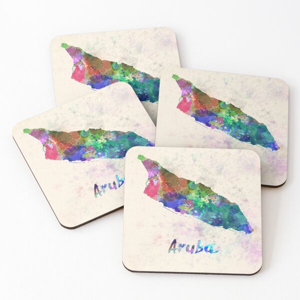 Item preview, Aruba watercolor map designed and sold by paulrommer.