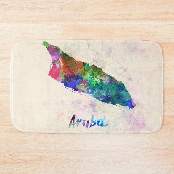 Item preview, Aruba watercolor map designed and sold by paulrommer.