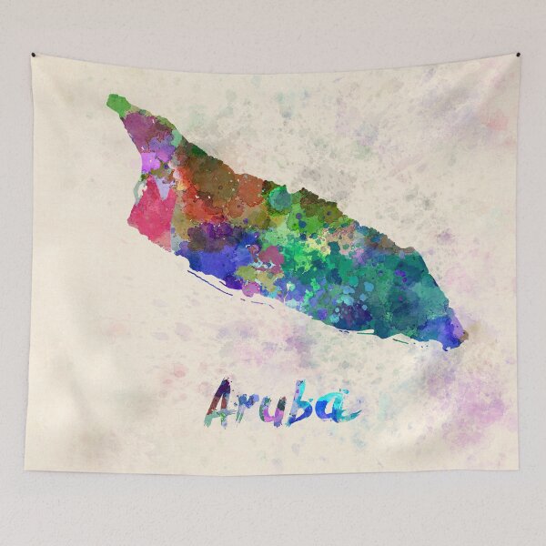 Item preview, Aruba watercolor map designed and sold by paulrommer.