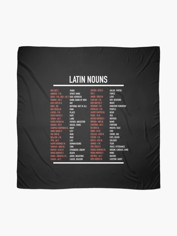 latin-nouns-top-46-most-frequent-latin-words-scarf-for-sale-by