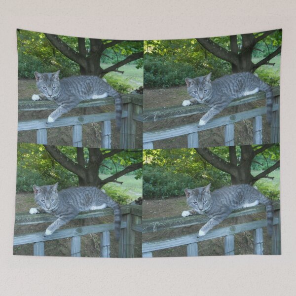 Item preview, Gray and White Cat designed and sold by Illustrationsbyv .