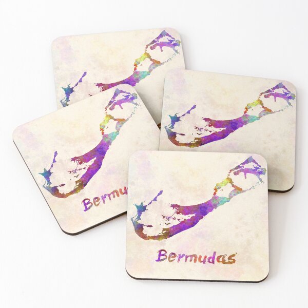 Item preview, Bermudas watercolor map designed and sold by paulrommer.