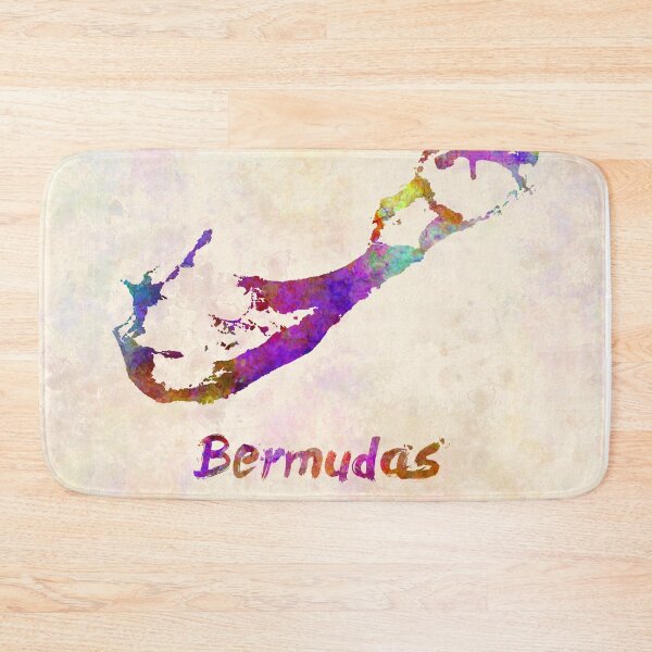 Item preview, Bermudas watercolor map designed and sold by paulrommer.