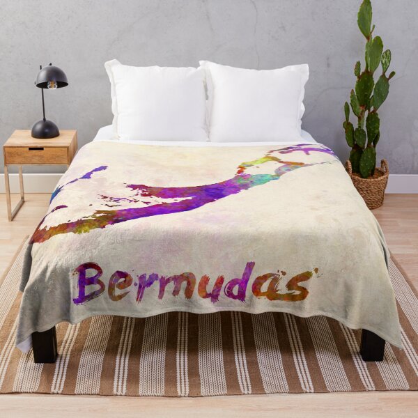 Item preview, Bermudas watercolor map designed and sold by paulrommer.