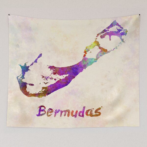 Item preview, Bermudas watercolor map designed and sold by paulrommer.