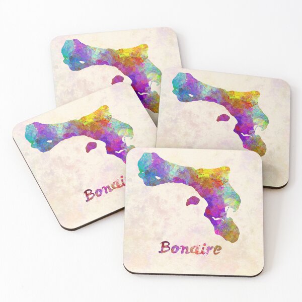 Item preview, Bonaire watercolor map designed and sold by paulrommer.