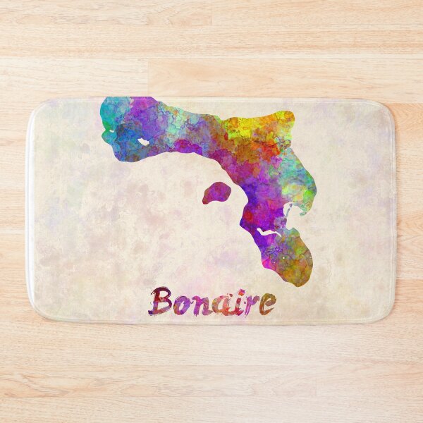 Item preview, Bonaire watercolor map designed and sold by paulrommer.