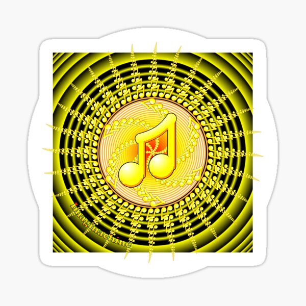 Golden Musical Mantra Mandala Sticker