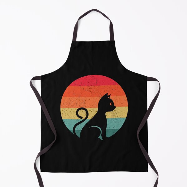 Item preview, SUNSET CAT KITTY RETRO VINTAGE STYLE BLACK designed and sold by pierrelaidesign.
