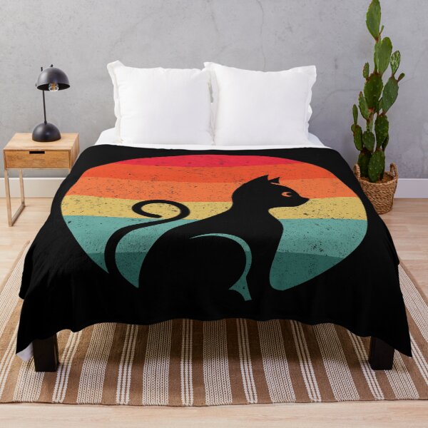 Item preview, SUNSET CAT KITTY RETRO VINTAGE STYLE BLACK designed and sold by pierrelaidesign.