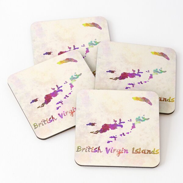 Item preview, British Virgin Islands watercolor map designed and sold by paulrommer.