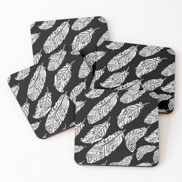 Item preview, Monochrome Tribal Boho Indian Feathers designed and sold by Vector Scout Lab.
