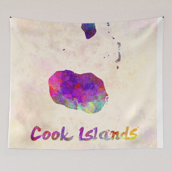 Item preview, Cook Islands watercolor map designed and sold by paulrommer.