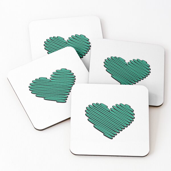 Item preview, Green heart lines on the white background designed and sold by Deviser.