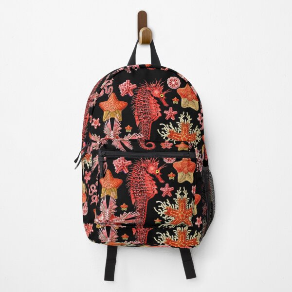 Item preview, RED SEAHORSE AND SEASTARS IN BLACK Sea Life designed and sold by BulganLumini.