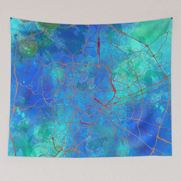 Item preview, Rome Italy Street Map  Blue Lagoon designed and sold by IvonDesign.