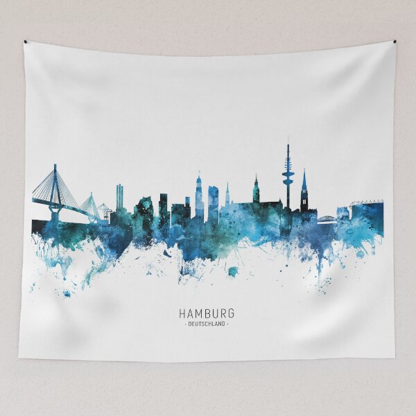 Artikelvorschau, Hamburg Germany Skyline entworfen und verkauft von ArtPrints.
