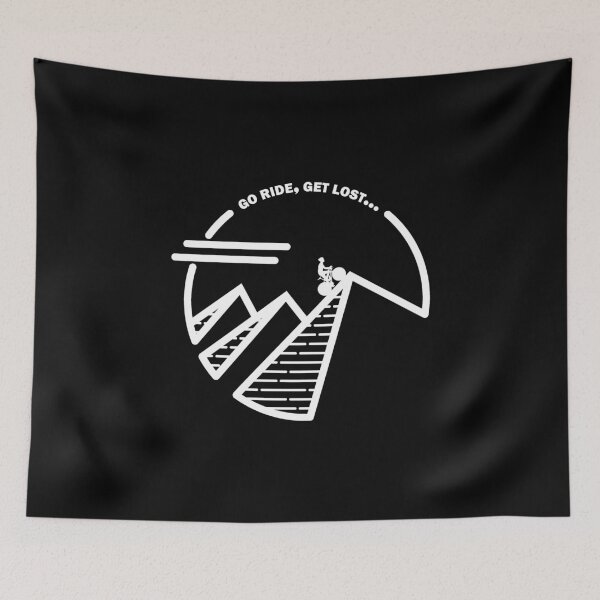 Item preview, Cyclist Climbing Abstract Triple Peaks White designed and sold by RabeDesigns.