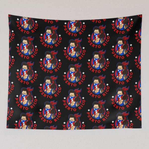 Item preview, Boricua Woman With Mask - Puerto Rico Flag designed and sold by anziehend.