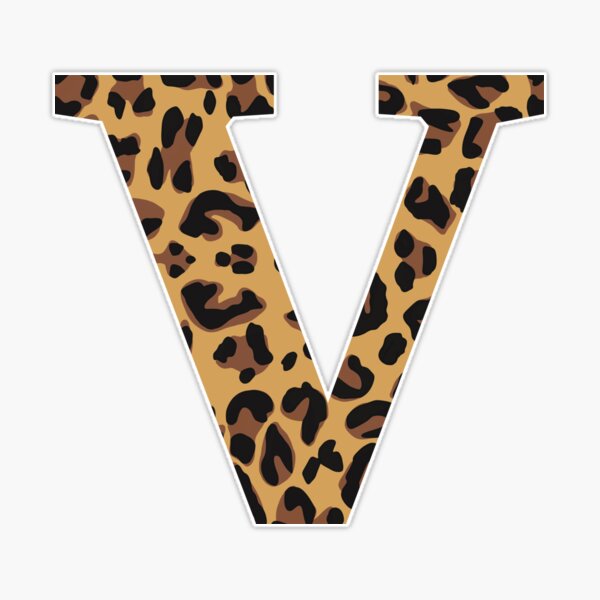 Leopard Print With Letter V Charm Heart Shaped Fuzzy Soft 