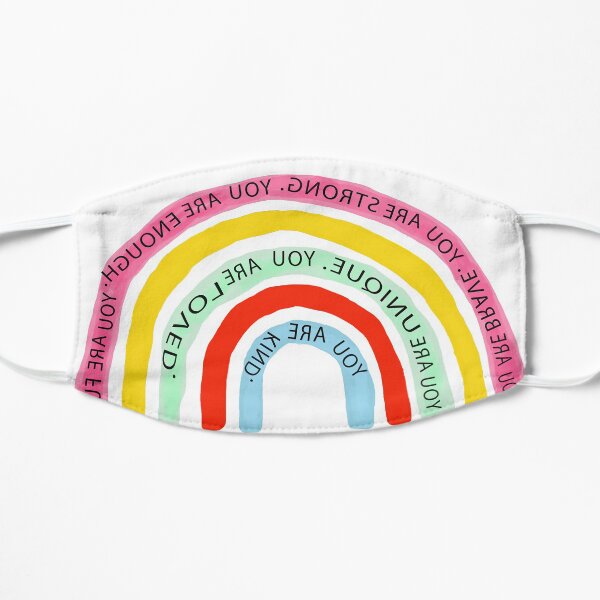 Affirmation Rainbow T shirt Flat Mask