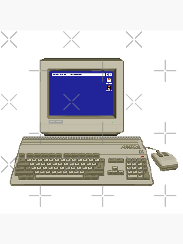 Commodore Amiga 500 Retro Gaming - Original Pixel Art Poster for