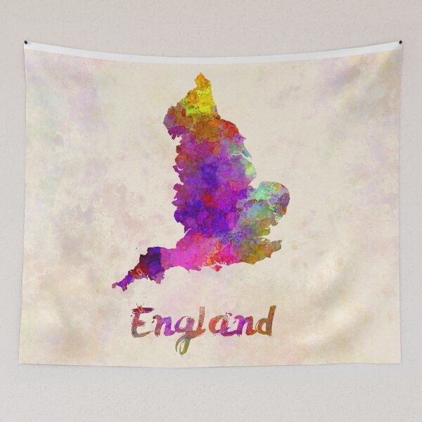 Item preview, England watercolor map designed and sold by paulrommer.