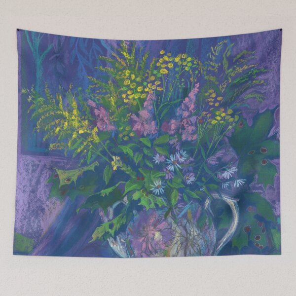 Item preview, Twilight and Goldenrod, Summer Flowers Still Life Pastel designed and sold by Julia Khoroshikh.