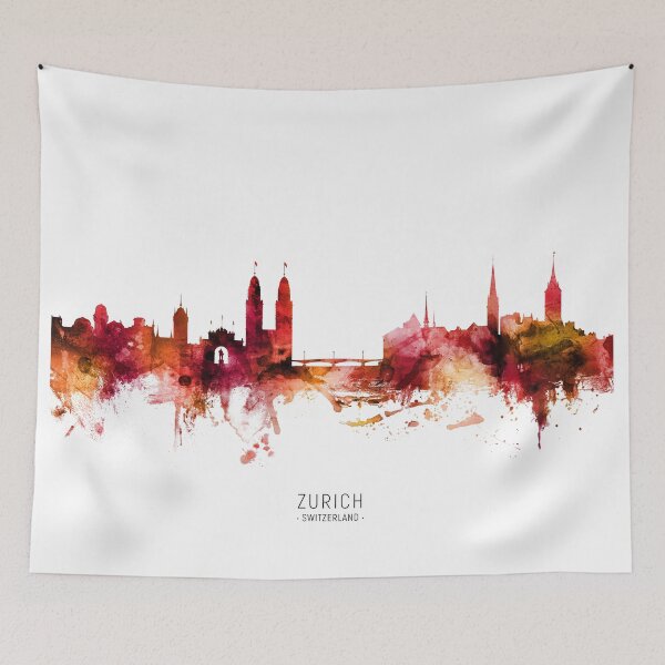 Item preview, Zurich Switzerland Skyline designed and sold by ArtPrints.
