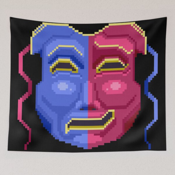 Item preview, Pixelated Two Face Drama Mask Play designed and sold by HopeDetour.