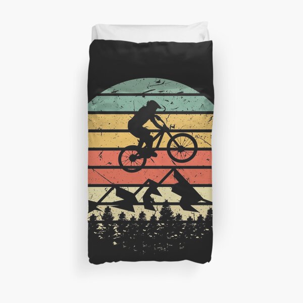 Cadeau rétro de vélo de montagne de descente Housse de couette