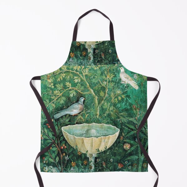 Item preview, POMPEII COLLECTION,LITTLE BIRDS,DOVES AND FOUNTAIN  IN GARDEN ,GREEN FLORAL designed and sold by BulganLumini.