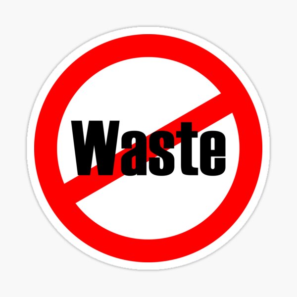 Stop waste sign Sticker