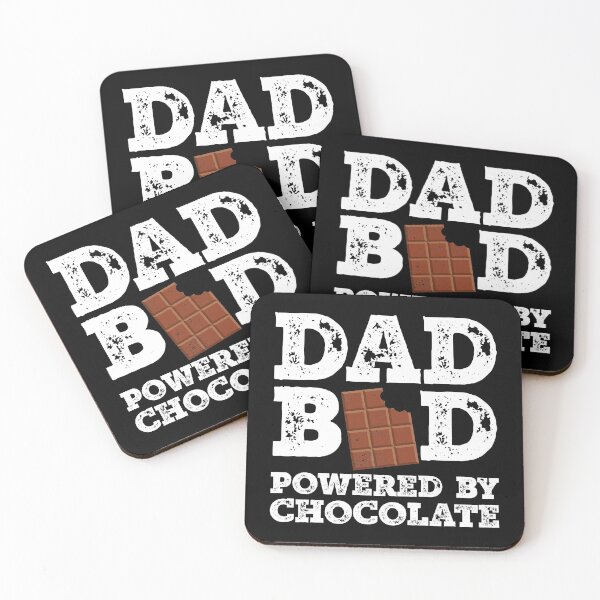 Item preview, Dad Bod Powered By Chocolate Father Figure Gifts Idea with Funny Graphic for Food Lovers designed and sold by Orange Pieces.