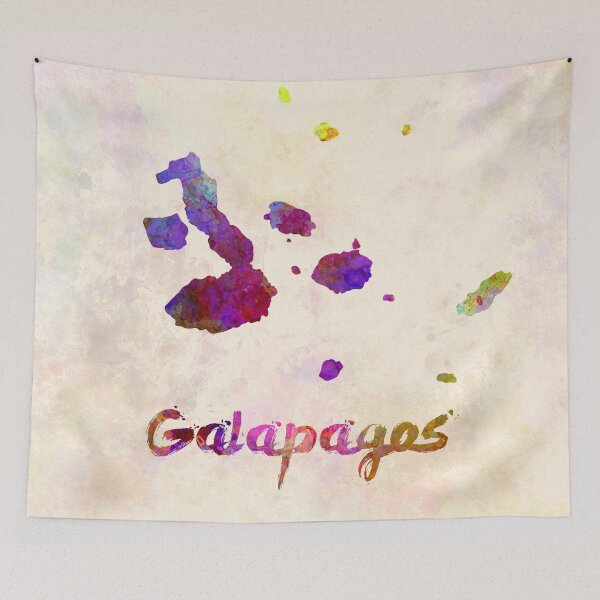 Item preview, Galápagos watercolor map designed and sold by paulrommer.