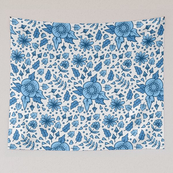 Item preview, Blue flowers pattern designed and sold by Olizabet.