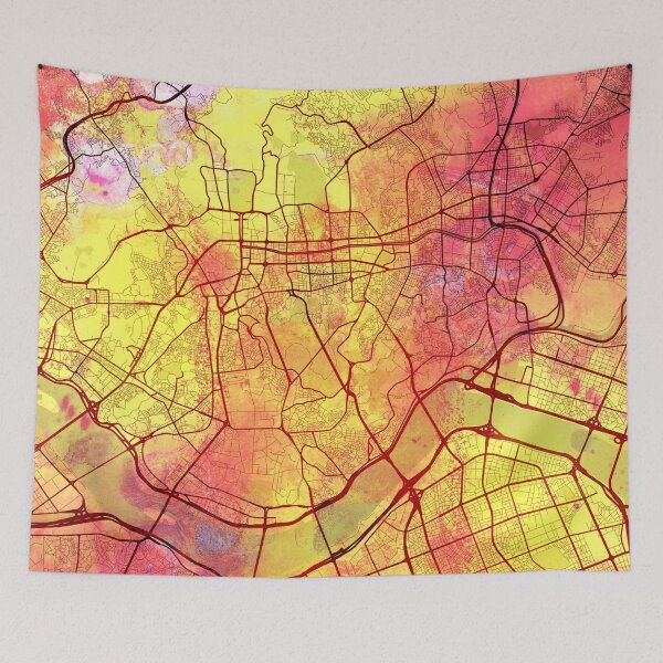 Item preview, Seoul South Korea Street Map Magma Eruption designed and sold by IvonDesign.