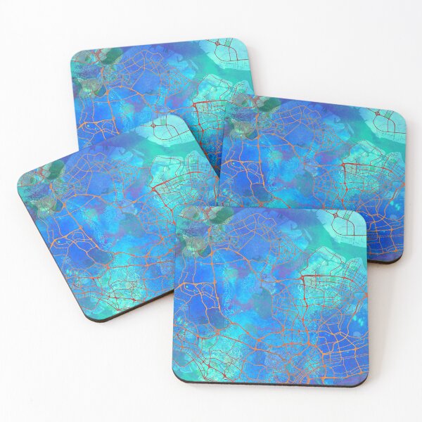 Item preview, Singapore Asia Street Map Blue Lagoon designed and sold by IvonDesign.