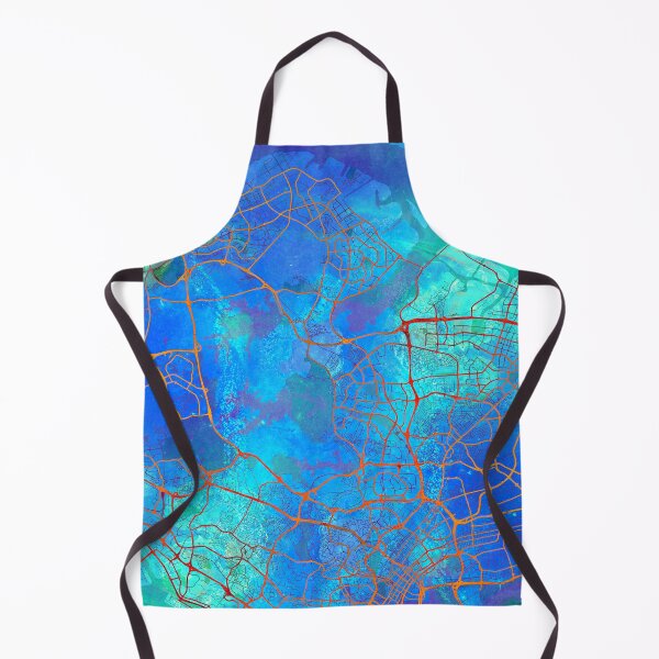 Item preview, Singapore Asia Street Map Blue Lagoon designed and sold by IvonDesign.