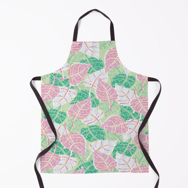 Item preview, variegated foliage pattern in pink white and green designed and sold by rysunki-malunki.