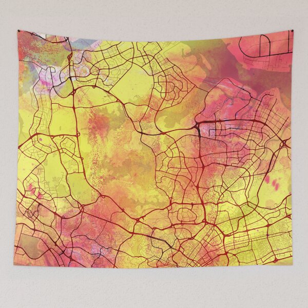 Item preview, Singapore Asia Street Map Magma Eruption designed and sold by IvonDesign.
