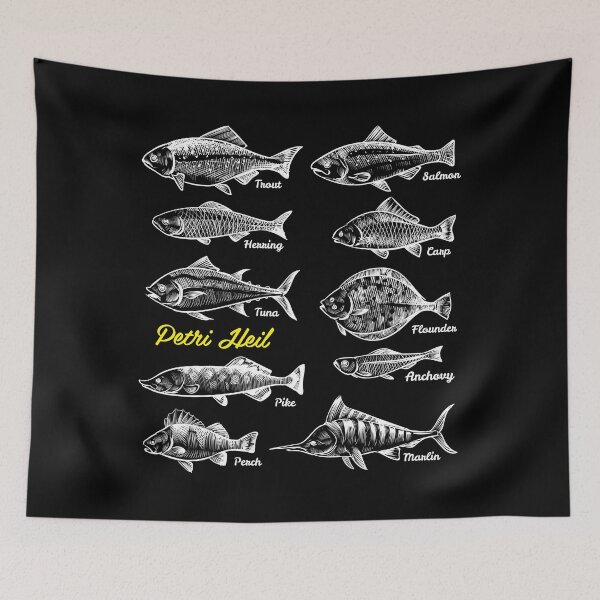 Item preview, Angler Petri Heil Fish Species Gift Fisherman designed and sold by Artgifts.