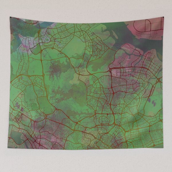 Item preview, Singapore Asia Street Map Magma Eruption designed and sold by IvonDesign.