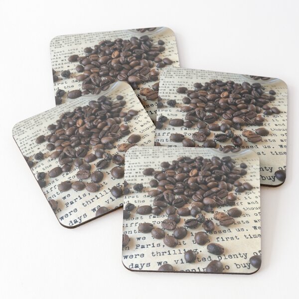 Item preview, coffee beans scattered on the leaf designed and sold by Nataliya89.