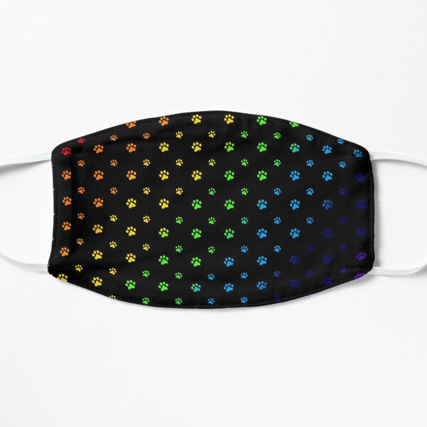 Rainbow Paws -Blk Flat Mask