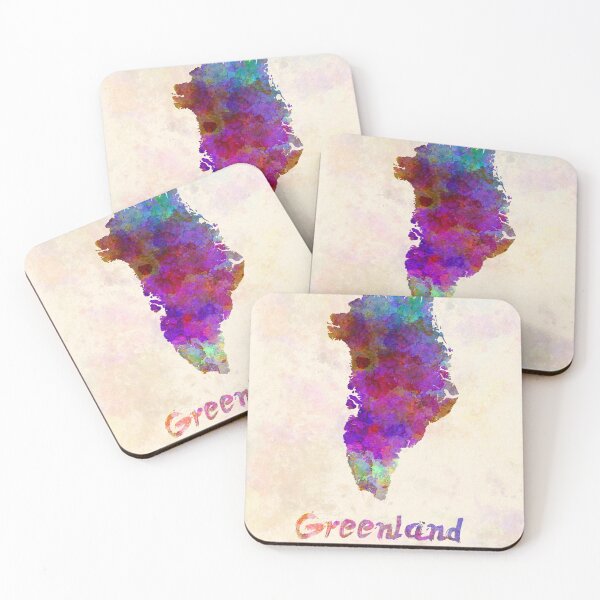 Item preview, Greenland watercolor map designed and sold by paulrommer.