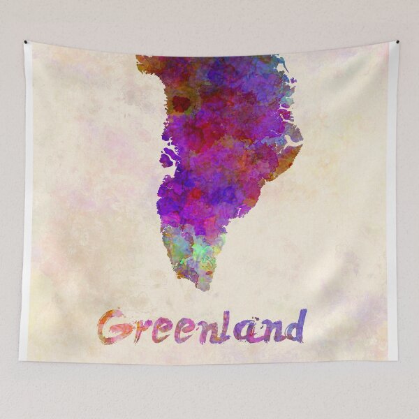 Item preview, Greenland watercolor map designed and sold by paulrommer.