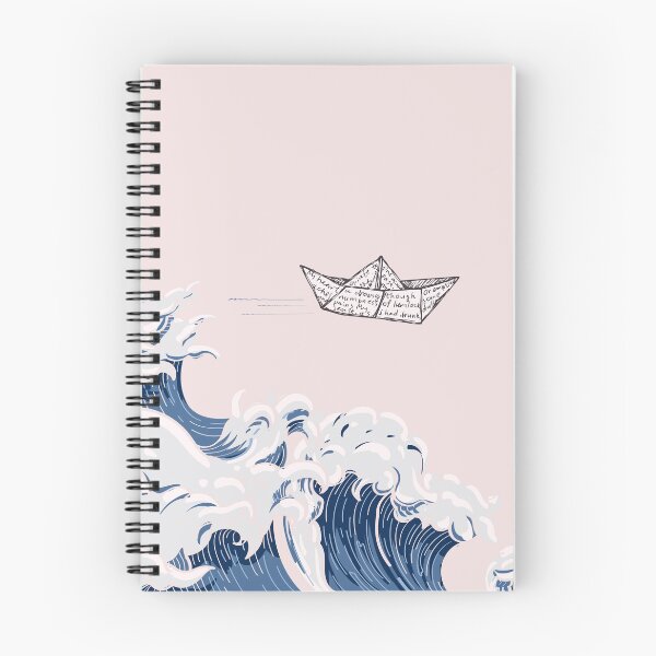 Aperçu de l'œuvre Conception dessin art océan vagues mer bateau papier créée et vendue par MaMoAn.
